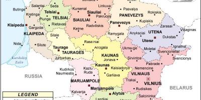 Mappa di Lituania politico